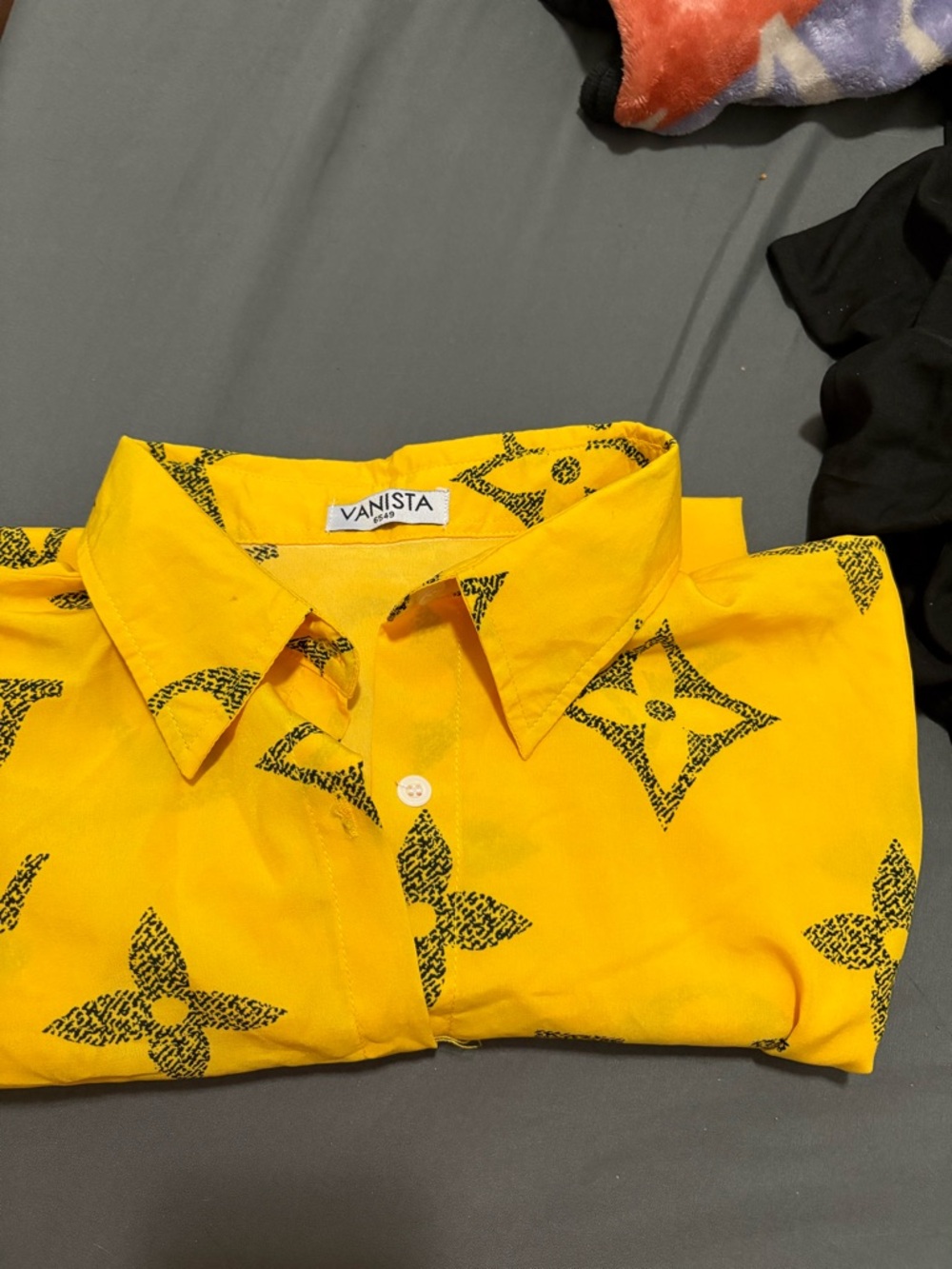 Women’s Yellow Button-Down Printed Shirt
